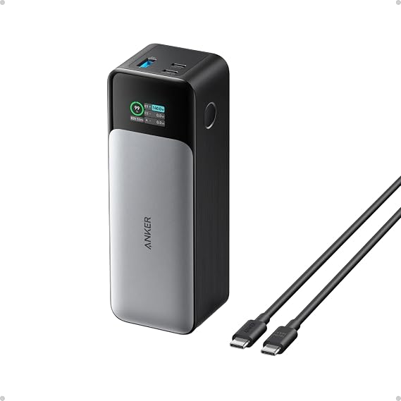 Anker 737 Power Bank, 140W 24,000mAh 3-Port Laptop Charger, Smart Display