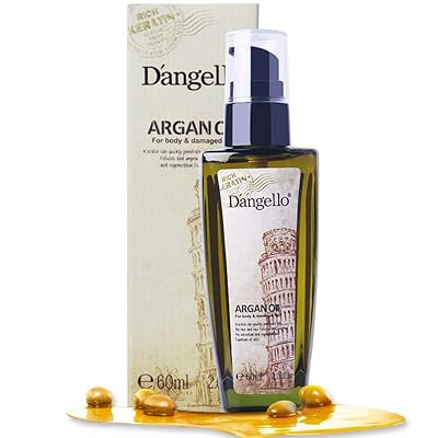 Argan Oil Dangello Pure Moroccan Oil Essential Oils Hair Serum Conditioner for Hair Skin and Nails Treatment Rich in Anti-Aging Vitamin E 60ml