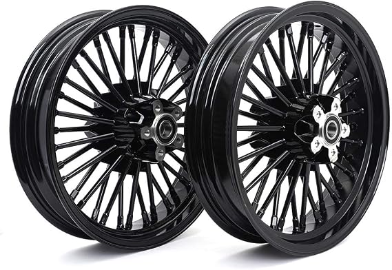 TOFR 16x3.5 16x3.5 Fat Spokes Wheels Black For Harley Sportster X48 10-20