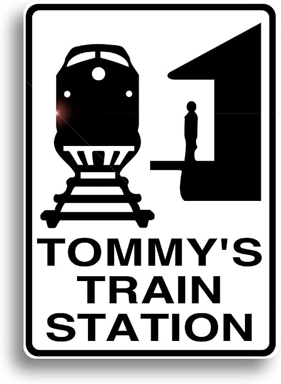 Train Station Sign, All aboard! Personalized railroad decor, custom made, just for you, and shipped out fast!