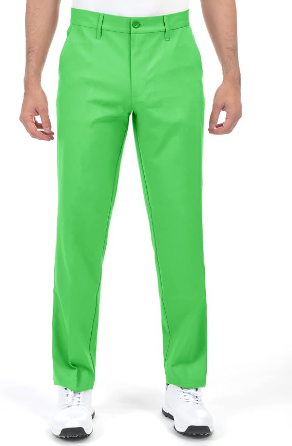Bakery Men's Golf Pants Stretch Lightweight Straight Relaxed Fit Flat Front, Green, 36W x 32L