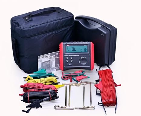 UNI-T Uni-Trend Ground Resistance Meter UT572 Advance Earth Reistance Tester Ground Resistance Test/Soil Resistivity Test Data Storage LCD Backlight