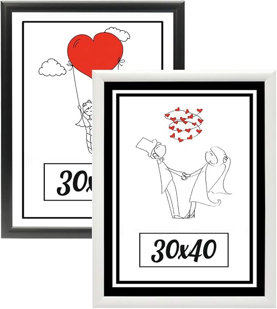 30X40 - 2'Lİ Fotoğraf Çerçevesi (SİYAH-BEYAZ) Modern Ofis Sanat Ev Home Dekoratif ÖZC-01-SİYAH-BEYAZ-30X40
