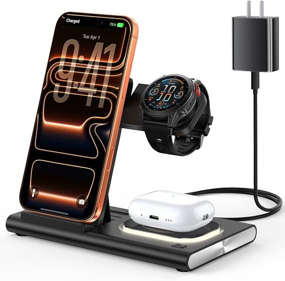 3 in 1 Wireless Charger for Garmin Watch Charger Garmin Forerunner 165/265