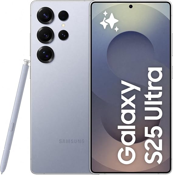 Samsung Galaxy S25 Ultra AI Smartphone, Galaxy AI, 12GB Memory, 1TB Storage, 200MP Camera, S Pen Included, Titanium Silverblue, (UK Version)
