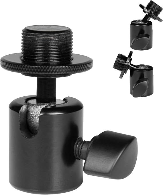 Gator Frameworks Ball-and-Socket Head Microphone Adapter with Angle Adjustment, (GFW-MIC-BALLHEAD-MT)