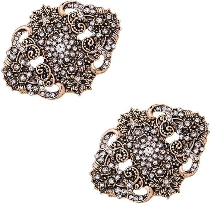 2Pcs Retro Crystal Rhinestone Shoe Clips Women Girls Wedding Party Shoes Decoration