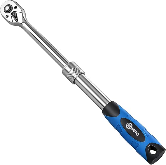 3/8" Telescopic Ratchet Wrench 72T, 6-Pos Handle for Mechanics