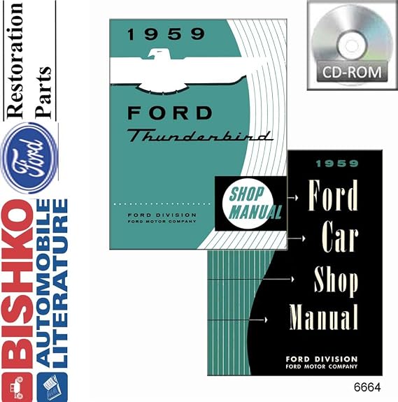 bishko automotive literature - Shop Service Repair Manual CD Engine Drivetrain Electrical OEM for The 1959 Ford Car
