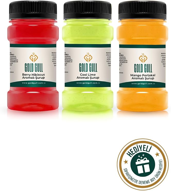 Cool Lime, Berry Hibiscus & Mango Portakal Aromalı Kahve & Meyve Konsantre Şurupları 3 x 80 ml.