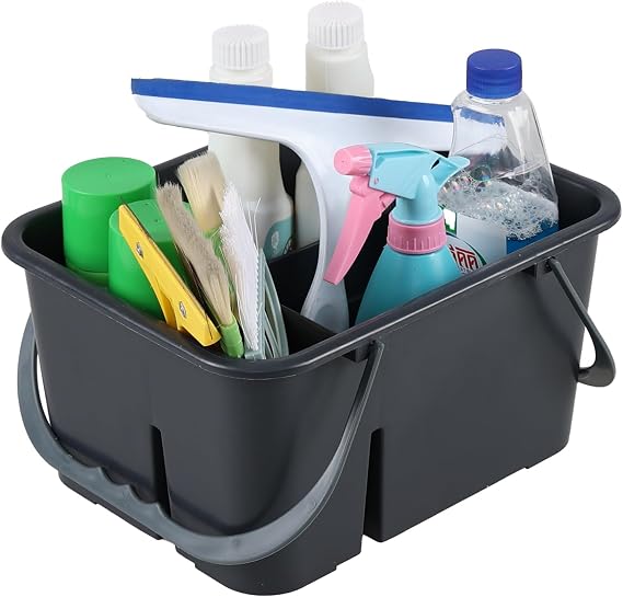 Plastic Cleaning Caddy With Handle, Tool and Supply Organizer