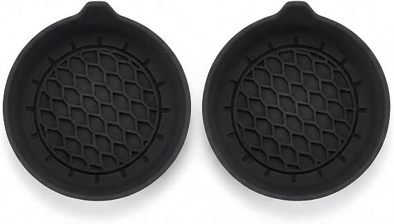 Car Coaster 2-Pack, Non-Slip Silicone Drink Mats, Universal Car Cup Holder Protection, Easy To Clean Car Accessory, 85mm Round Black Vehicle Coasters, Eco-Friendly Noise-Reducing Travel Essentials