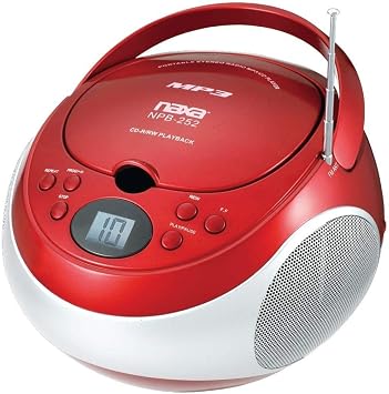 Naxa Electronics NPB252RD Portable CD/Mp3 Players with Am/FM Stereo Red