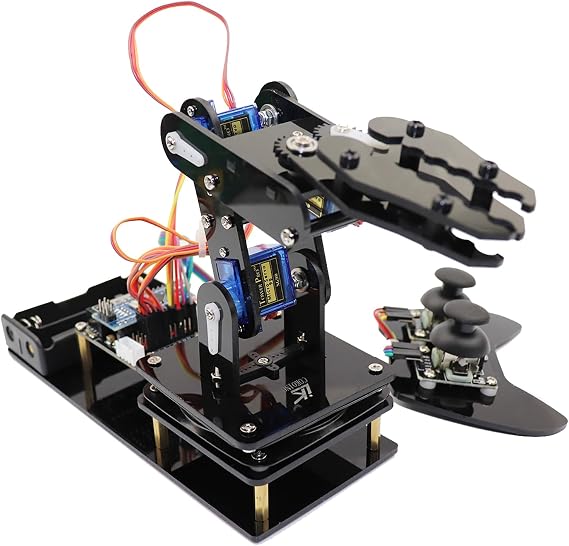 4-Axis Robot Arm Kit for Arduino, 4DOF Mini Desktop Robot Arm for Kids/Adults, Complementary Engineering/Mathematics/Science/Technology Learning Strategy