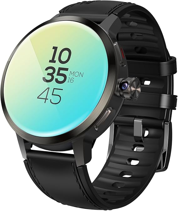 4G Smart Watch SL8541E Quad Core 2GB+16GB Rotating Camera Men Watch 1.75" AMOLED Large Screen Android 8.1 Smartwatch 1520mAh WiFi Bluetooth GPS Fitness Tracker Sport Watch (Black)