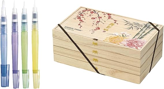 Kuretake GANSAI TAMBI 100 colors set Water Brush pens 4 Set