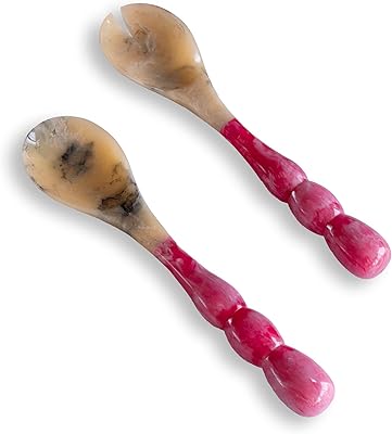 Beatriz Ball RESIN Rio Bubble Salad Servers Red – Hand-Poured, Stylish, Lightweight & One-of-a-Kind Artisanal Serveware