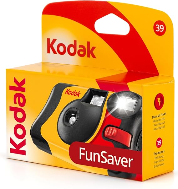 kodak 3920949 Fun Saver Single Use Camera with Flash (Yellow/Red)
