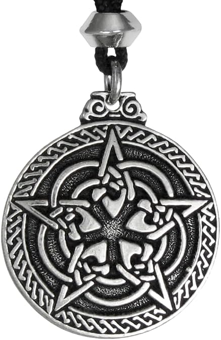 Celtic Pentacle Necklace for Protection - Wiccan Pewter Pentagram Pendant