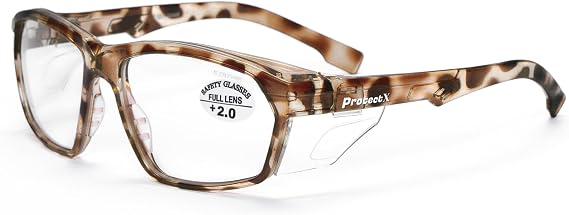 ProtectX Stylish Safety Reading Glasses Anti-Fog Scratch Leopard Print reading 2.0