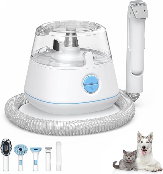 Pet Grooming Vacuum,Pet Grooming Kit & Vacuum Suction 99% Pet Hair,Dog Vacuum for Shedding Grooming,Pet Grooming Vacuum for Dogs&Cats,5 in-1 Pet Grooming Kit,Dog Hair Remover
