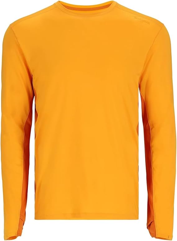 Simms SolarFlex Crewneck Long Sleeve Fishing Shirt for Men: UPF 50+ Sun Protection, Quick-Dry, Odor-Resistant (Sunrise/Sun Glow, X-Large)