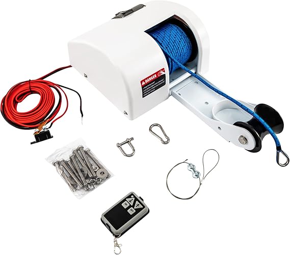 Electric Anchor Winch Marine Electric Windlass Anchor Winch Marine Anchor Winch Saltwater Boat Windlass Kit for Fishing Boat Pontoon Boat