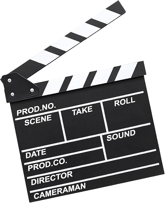 Clapperboard Clapper Board for Film Black and White Film Clapper Board Directors Clapperboard Movie Clapper Board Suitable for Movie Shooting Room Decoration(1 Piece)