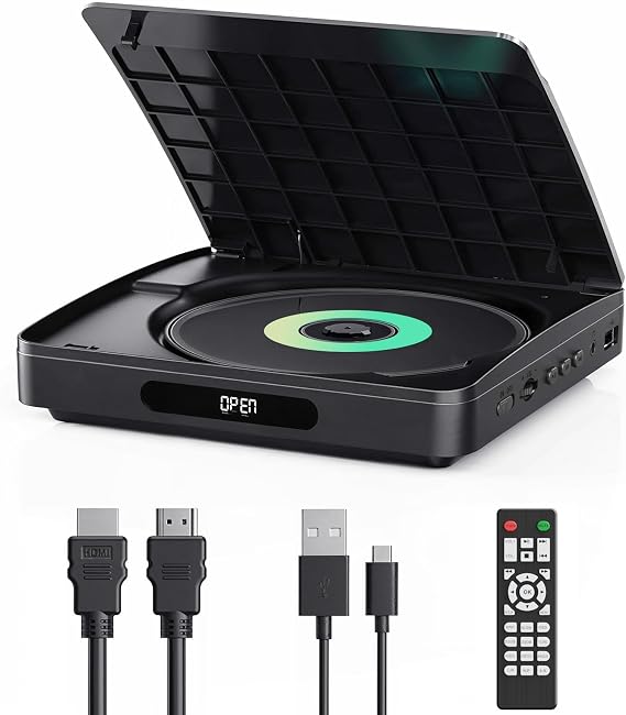 Yoton DVD Player for TV, HDMI, Full HD, Multi Region, Remote | Home Stereo Compatible, USB Port, Not support Blu-ray