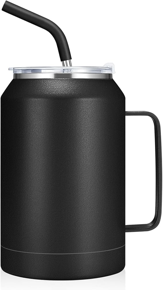 Zenbo 32 oz Mug Tumbler Stainless Steel Vacuum Insulated Mug with Handle,Lid and Straw,Keeps Drinks Cold up to 36 Hours Sweat-Proof Body, Dishwasher Safe