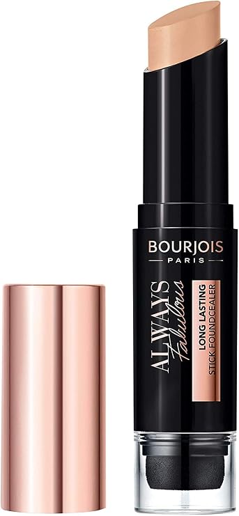 Bourjois Always Fabulous 24 Hour 2-in-1 Foundation and Concealer Stick with Blender, 400 Rose Beige
