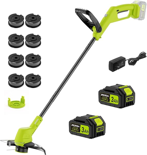 21V String Trimmer Cordless with 2 3.0Ah Battery, 2 in 1 Trimmer Edger Lawn