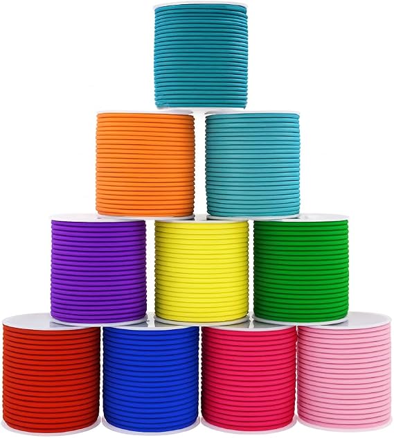 Mandala Crafts 2mm Rainbow Color Elastic Cords for Jewelry Making & Beading