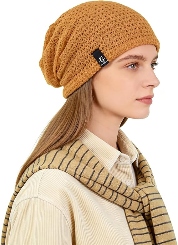 Ruphedy Women Slouchy Beanie Hat Knit Long Baggy Slouch Skull Cap for Winter