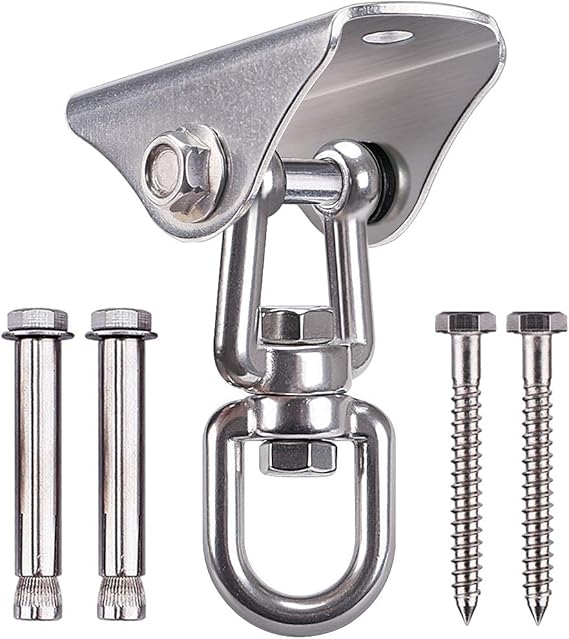BeneLabel Swing Hanger 304 Stainless Steel Ceiling Swing Mount 1000 lbs Capacity Swing Hardware 360 Degree Swivel Hook for Yoga Punch Bag Hammock Chair Porch Swing Hanging Chair