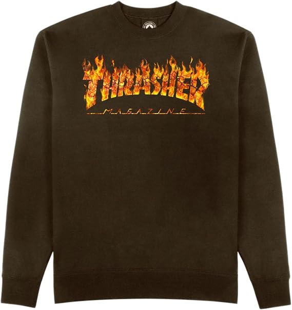 Thrasher Skateboard Magazine Crewneck Sweatshirt Inferno Skate Sweatshirt