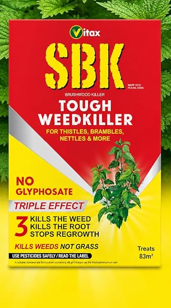 Vitax SBK Brushwood Killer Tough Weedkiller Concentrate – Kills Weeds Down to the Roots, Ideal for Brambles, Nettles, Dock, Woody Weeds, Tree Stumps & Hardwood (250ml)