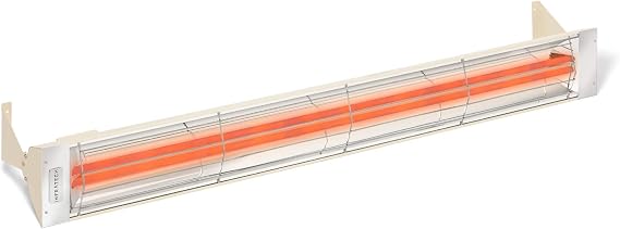 Infratech WD-6024 AL Stainless Steel 61.25 Dual Element Fixture 6000 Watt, 240 Volt, Almond Finish