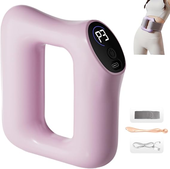Fast Fat Burning Yoga Ring Massager, 2025 New Multifunctional Full-Body Fascia Ring, for Muscle Knot Recovery & Relaxation, Deep Tissue Vibrations with Portable Design, 3 Modes/5 Levels (Pink)