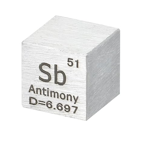 PATIKIL Antimony Cube, 10mm Sb-Density Cube