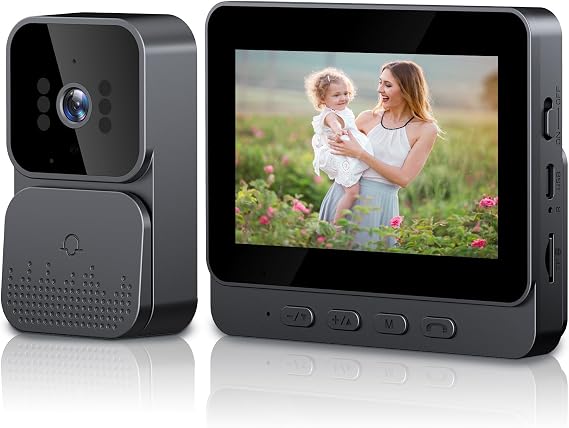 KEPEAK Doorbell Camera Wireless, Video Door Bell Camera with Monitor, 2-Way Talk, No WiFi and No APP Required for Home or Apartment Security