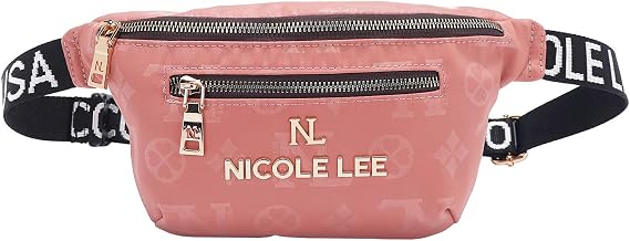 NICOLE LEE Belt Bag, Polyester Exterior, Multiple Pockets (PINK)