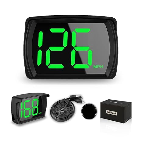 VJOYCAR New Speedometer HUD GPS Digital Speed Meter MPH Speedo Head Up Display for Cars Trucks, USB Cable Plug & Play (G20-Only Green)