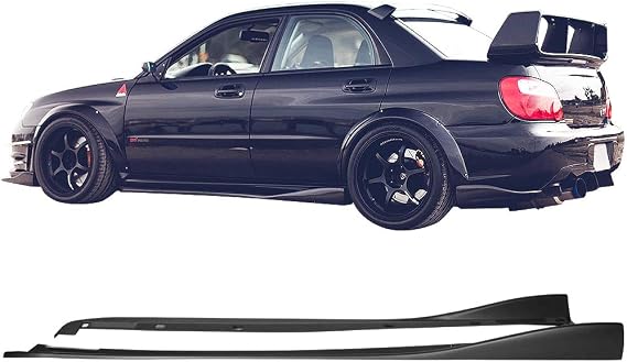 Side Skirt Compatible with 2002-2007 Subaru Impreza WRX STI, CS Style Side Skirts 2PC PP Polypropylene by IKON MOTORSPORTS, 2003 2004 2005 2006