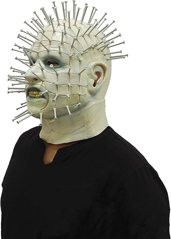 Ghoulish Pinhead Mask - Latex Classic Cosplay Hellraiser Costume Prop for Halloween Adult Party