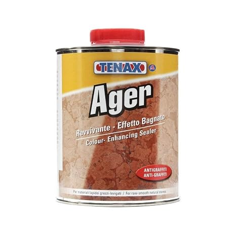 Tenax AGER Color Enhancing Sealer - 1 Quart | Wet-Look Granite & Marble Sealer | Stone Enhancer for Granite, Marble, Travertine | Deepens Color & Protects Against Stains | Indoor/Outdoor Use