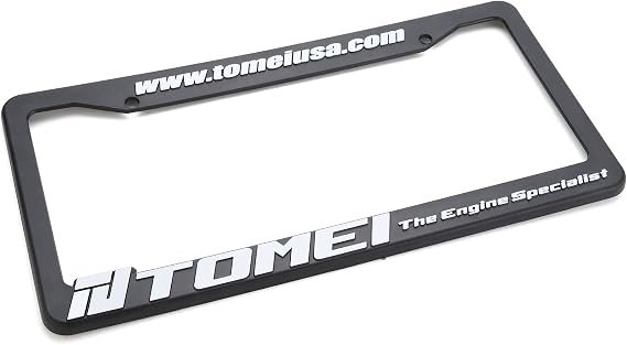 Tomei License Plate Frame - The Engine Specialist - Black/White (Logo)