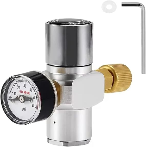 Brewing accessories 0-60PSI Mini Co2 Regulator,Portable Co2 Charger with Stable Pressure & Steel Ring Gas Inlet,Homebrew Carbonated Kit Brewing accessories(A)