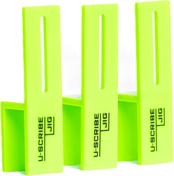u-scribe jig 18mm (11/16") Set of 3 Woodwork & Carpentry Jigs - Makes Scribing Fillers, Toe Kicks and Ceiling Scribes easy, ideal for Carpenters, Joinery, Furniture and Cabinet Installing