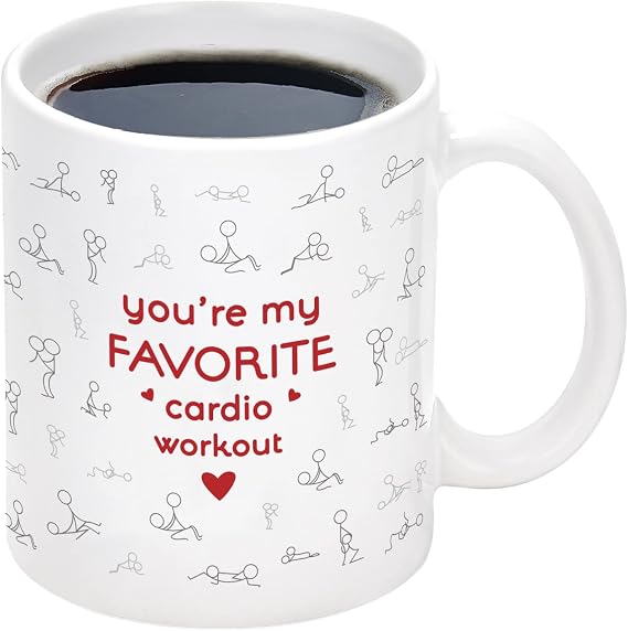 Cabtnca You're My Favorite Cardio Workout Mug, Sexy Christmas Gifts for Men Women, Sexy Valentines Gift for Him Her, Funny Coffee Mugs for Girlfriend Boyfriend Wife Husband Adult, 11 Oz
